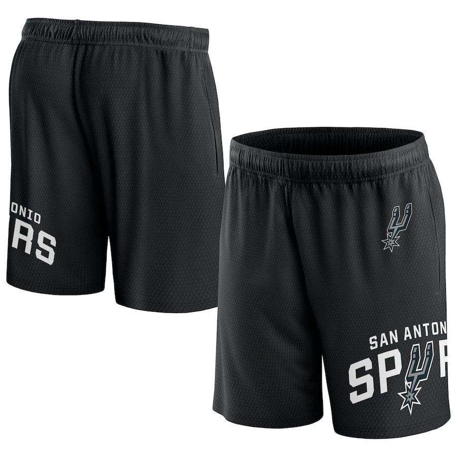 Men's San Antonio Spurs Black Free Throw Mesh Shorts